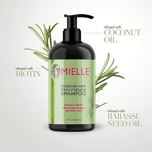 Mielle Rosemary Mint Hair Strengthening Shampoo With Biotin For All Hair Types 355ml